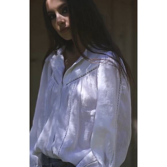 Isabel Marant Etoile Tops - Isabel Marant Etoile Leonard Quiet Luxury White Crochet Blouse Top 38 M